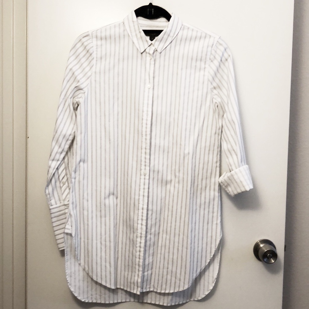 Sz 2, J Crew Shirt pinstripe Dress
